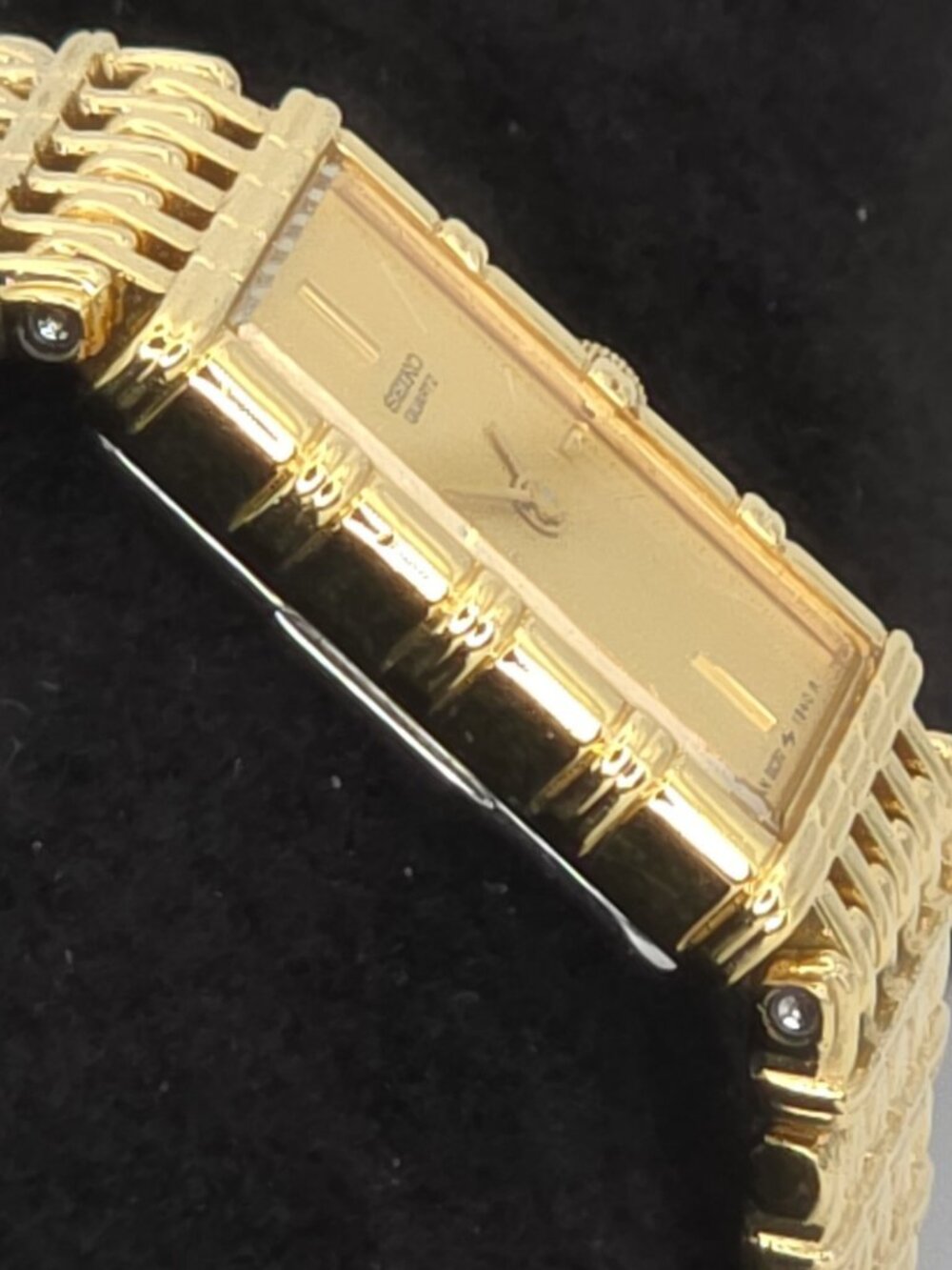 Vtg Ladies Seiko Dress Watch Bamboo Style 2E20-6109 New Battery - Picture 2 of 13